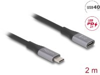 Kabel DELOCK, USB-C 4.0 (M) na USB-C (Ž), 2m, crni