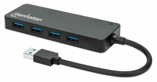 USB HUB MANHATTAN, 4-portni USB 3.2, crni