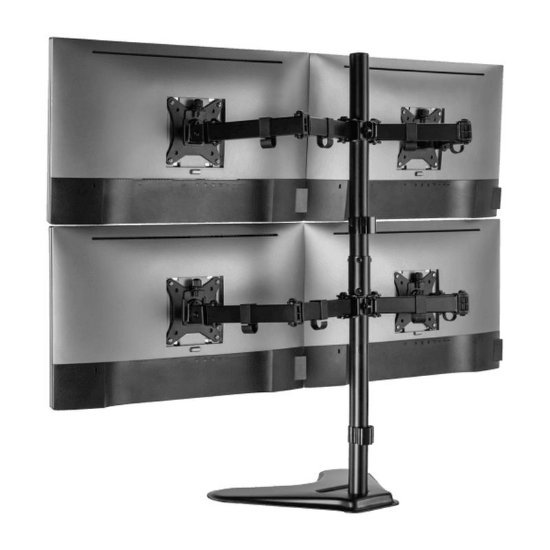 Stalak za monitor SBOX LCD-F048-2, stolni, do 32", za 4 monitora, crni