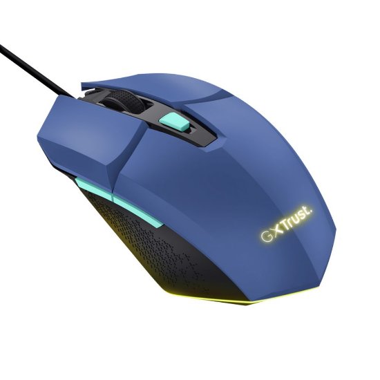 Miš TRUST GXT 109B Felox, RGB, optički, 6400dpi, plavi