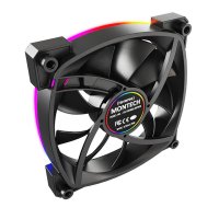 Ventilator MONTECH RX120 PWM, 120mm, 1600 okr/min, RGB, crni