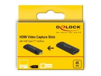 Adapter DELOCK, USB-C (M) na HDMI (Ž) Video Capture, 4K 30Hz, crni