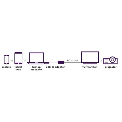 Adapter MARMITEK, USB-C(M) na HDMI(Ž), 4k 60Hz, srebrni