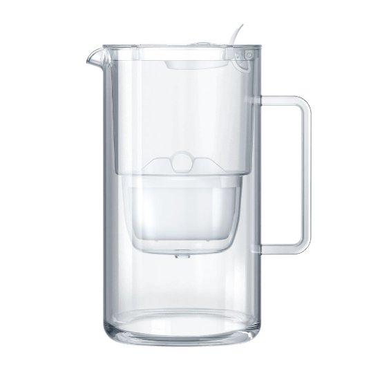 Vrč za filtriranje vode AQUAPHOR Glass, 2,5 l, stakleni, bijeli