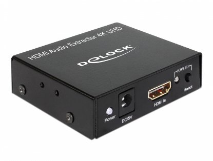 Razdjelnik audio signala DELOCK, 1x IN HDMI-A 19 pin (Ž) na 1x HDMI-A 19 pin (Ž), 1x 3.5MM, 1x Toslink (Ž), 1x RCA (Ž), 4K 30Hz