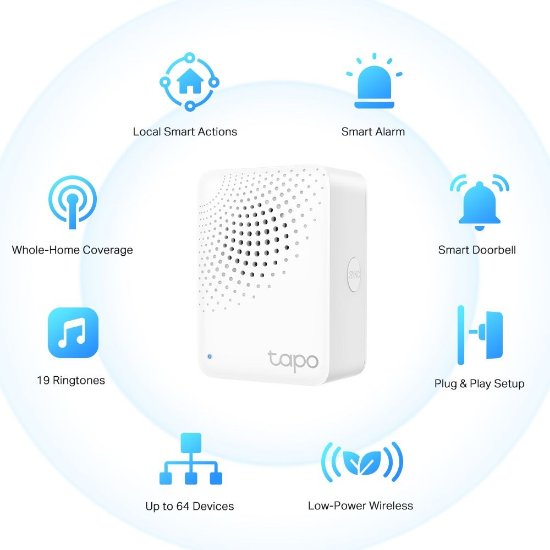 Pametno zvono TP-LINK Smart IoT Hub Tapo H100, zvono, alarm, bijeli