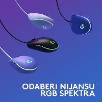 Miš LOGITECH Gaming G102 Lightsync, optički, 8000dpi, plavi, USB