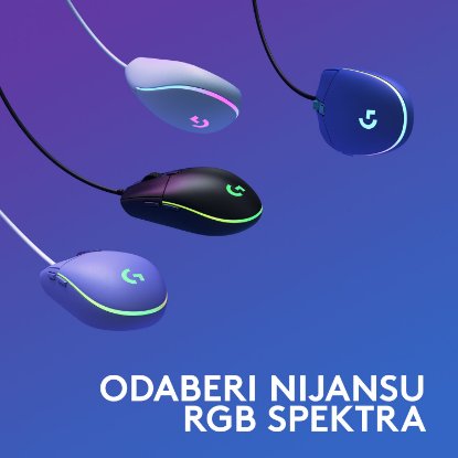 Miš LOGITECH Gaming G102 Lightsync, optički, 8000dpi, plavi, USB