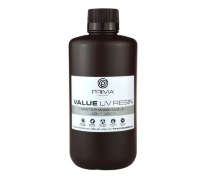 Smola za 3D printer PRIMA CREATOR Water Washable UV Resin, 1000ml, svjetlo siva