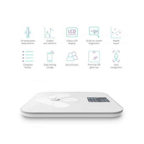 Pametna vaga TRUELIFE FitScale W7 BT, do 180kg, bijela