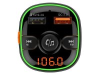FM transmiter AKAI FMT-52BT, 2xUSB punjač, BT, HandsFree, microSD, 12-24V, crni