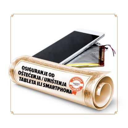 Osiguranje od oštećenja/ uništenja smartphone-a/ tableta u trajanju od 24 mjeseci - vrijednosti uređaja 398,18-530,89 €
