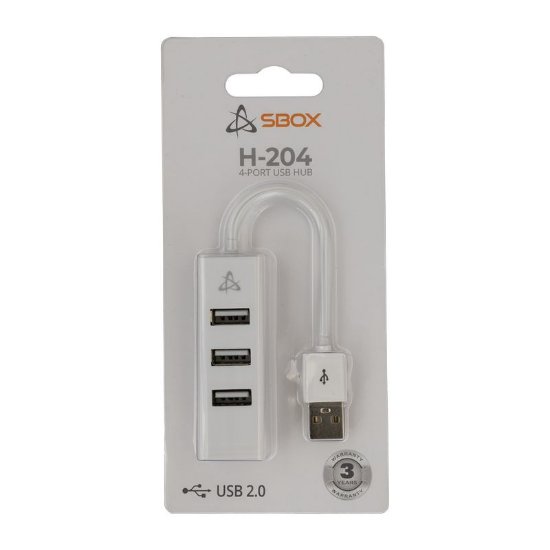 USB HUB SBOX H-204W, 4-portni USB 2.0, bijeli