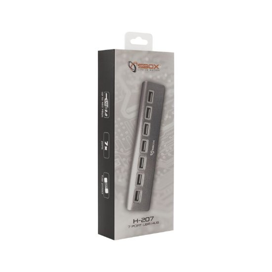 USB HUB SBOX H-207, 7-portni USB 2.0, bijeli