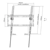 Nosač zidni za TV MANHATTAN 462402, 32" - 70", 45kg, nagibni