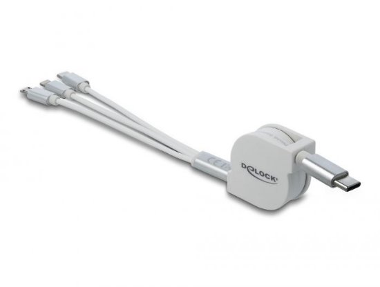 Kabel DELOCK 3-u-1, USB-C na Apple iPhone Lightning / USB Micro-B / USB-C