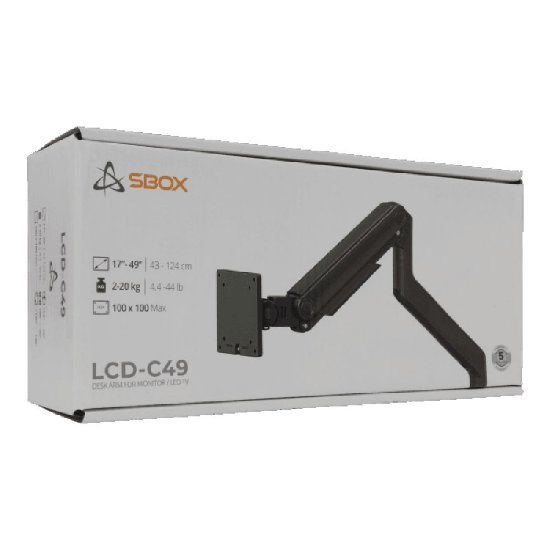 Stalak za monitor SBOX LCD-C49, stolni, do 49", za 1 monitor, crni