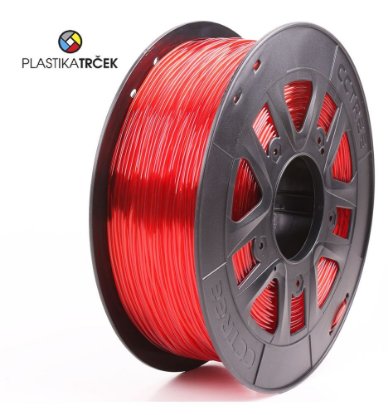 Filament za 3D printer PLASTIKA TRČEK, PETG – 1kg, Transparentno crveni