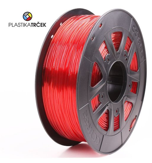Filament za 3D printer PLASTIKA TRČEK, PETG – 1kg, Transparentno crveni