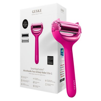 Uređaj za njegu lica i tijela GESKE MicroNeedle Face & Body Roller, 8u1, magenta