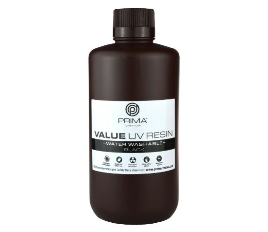Smola za 3D printer PRIMA CREATOR Water Washable UV Resin, 500ml, crna