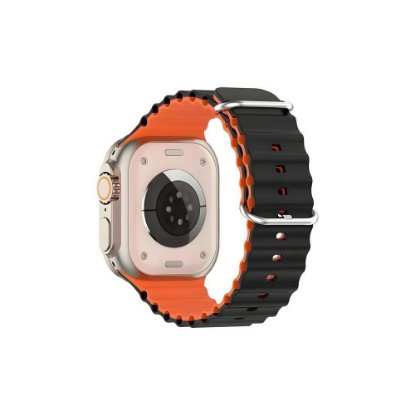 Zamjenski remen BELINE Silicone Waves za Apple Watch 42/44/45/49mm, crno-narančasti