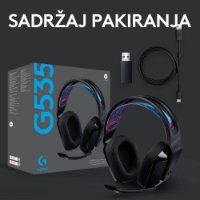 Slušalice LOGITECH Gaming G535 Lightspeed, bežične, crne