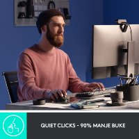 Miš LOGITECH MX Master 3S Performance, laserski, bežični, BT, Unifying receiver USB, bijeli