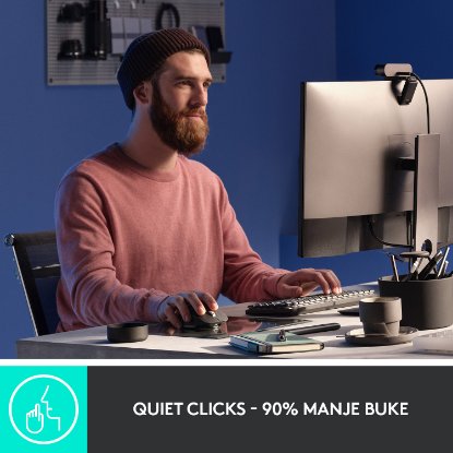 Miš LOGITECH MX Master 3S Performance, laserski, bežični, BT, Unifying receiver USB, bijeli