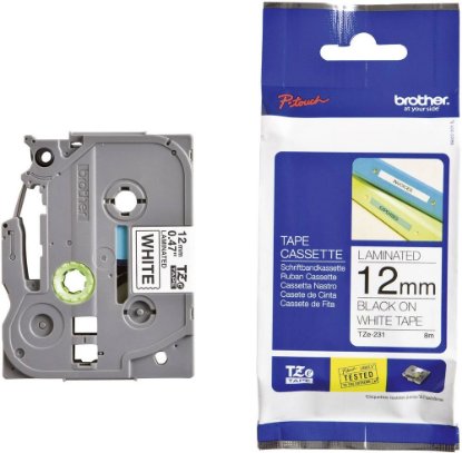 Traka za pisač naljepnica BROTHER TZe-231, bijela traka s crnim ispisom, širina 12 mm, Original