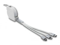 Kabel DELOCK 3-u-1, USB-C na Apple iPhone Lightning / USB Micro-B / USB-C