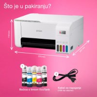 Multifunkcijski printer EPSON EcoTank L3276, printer/scanner/copy, 5760 x 1440, WiFi, USB, bijeli