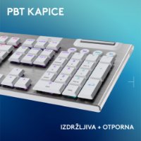 Tipkovnica LOGITECH Gaming G915 X Tactile, RGB, mehanička, US Layout, USB, bijela