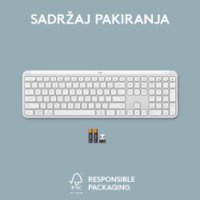 Tipkovnica LOGITECH K950 Signature Slim, bežična, Bolt Receiver USB, bijela