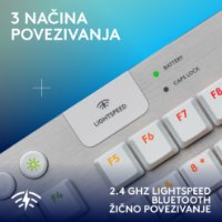 Tipkovnica LOGITECH Gaming G915 X TKL Tactile, RGB, mehanička, US Layout, USB, bijela