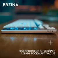 Tipkovnica LOGITECH Gaming G915 X Tactile, RGB, mehanička, US Layout, USB, bijela