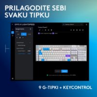 Tipkovnica LOGITECH Gaming G915 X Tactile, RGB, mehanička, US Layout, USB, bijela
