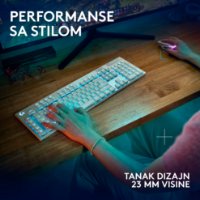 Tipkovnica LOGITECH Gaming G915 X Tactile, RGB, mehanička, US Layout, USB, bijela