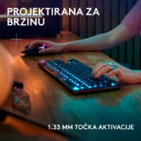 Tipkovnica LOGITECH Gaming G915 X TKL Lightspeed Tactile, RGB, mehanička, bežična, US Layout, crna