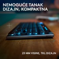 Tipkovnica LOGITECH Gaming G915 X TKL Lightspeed Tactile, RGB, mehanička, bežična, US Layout, crna