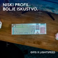 Tipkovnica LOGITECH Gaming G915 X Tactile, RGB, mehanička, US Layout, USB, bijela