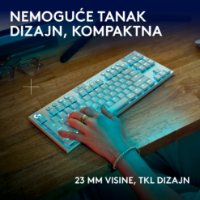 Tipkovnica LOGITECH Gaming G915 X TKL Tactile, RGB, mehanička, US Layout, USB, bijela