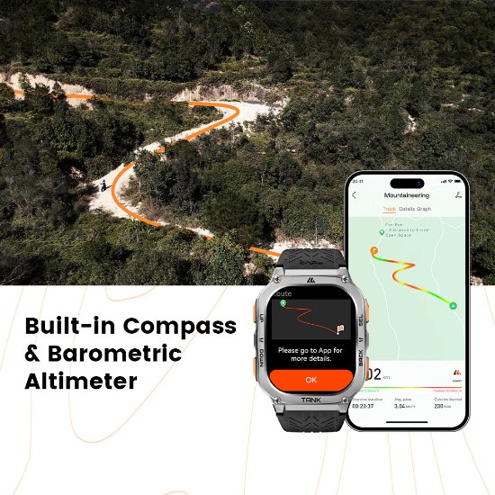 Pametni sat KOSPET Tank M3 Ultra, 1,96", srebrni