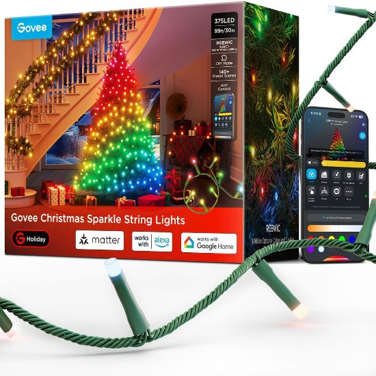 Dekorativne LED lampice GOVEE Christmas Sparkle String Lights, 20M