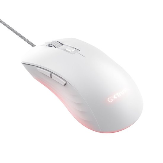Miš TRUST GXT 924W Ybar+, RGB, optički, 25600dpi, bijeli