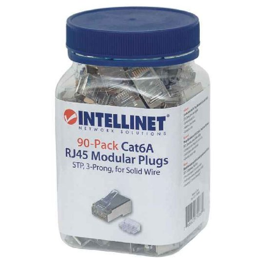 STP konektor INTELLINET CAT6A, RJ45, trostruki zupčasti terminal - 90 komada