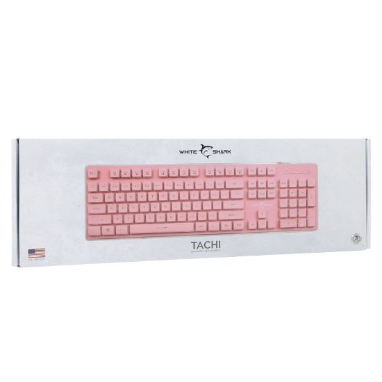 Tipkovnica WHITE SHARK GK-003441 Tachi, membranska, US Layout, USB, roza