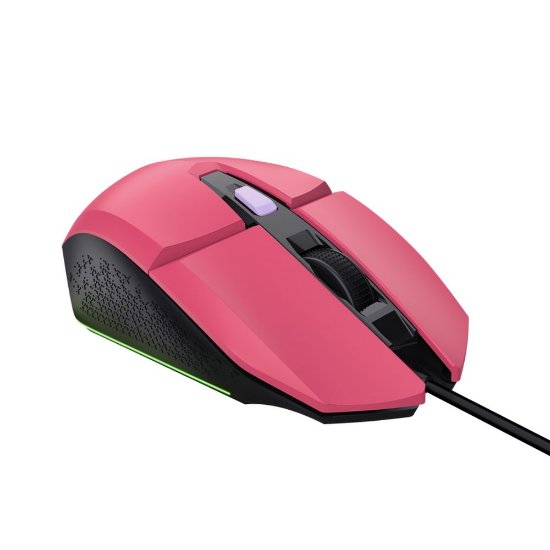 Miš TRUST GXT 109P Felox, RGB, optički, 6400dpi, rozi