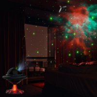 Laserski projektor LONVIS UFO Star Projector, daljinski upravljač, crni