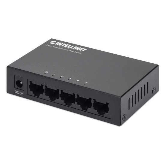 Switch INTELLINET 523301, 10/100 Mbps, 5-port, metalno kućište, kabel Cat5e 0,5m